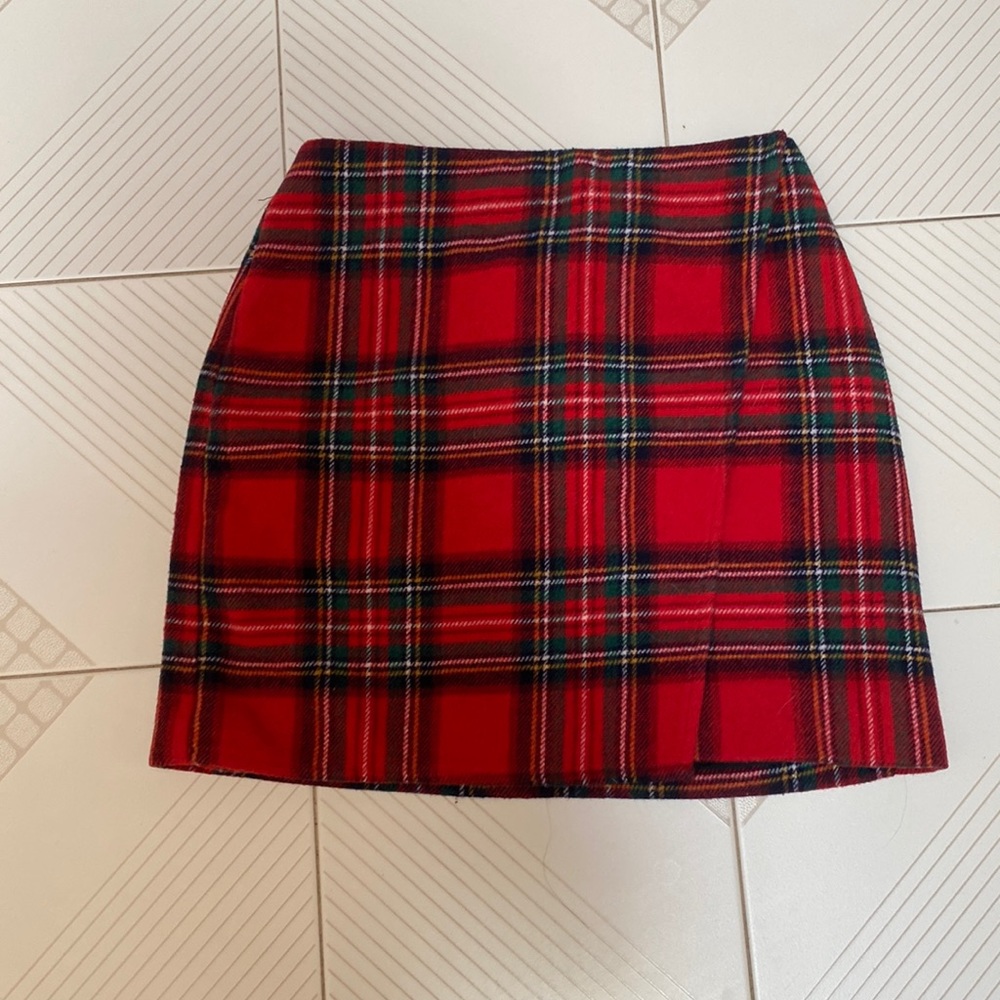 Hollister Red Plaid Skirt XS